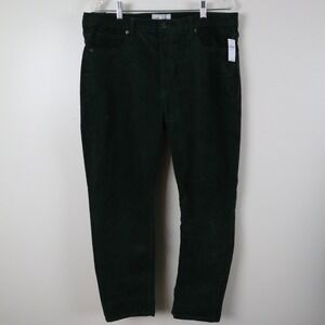 Gap Jeans Womens 33x16R Vintage Slim High Rise Corduroy 5-Pocket Pants Green NWT